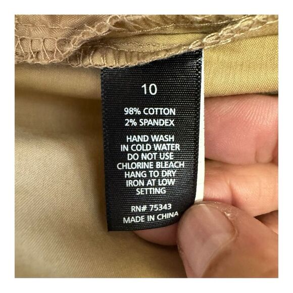 Willi Smith Tan Brown Mini Skirt Pleated Detail Size 10 - Picture 4 of 8